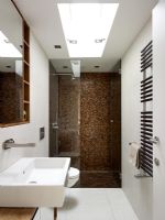 Modern bathroom with feature wall in shower 