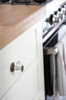 Detail of handle on kitchen drawer 