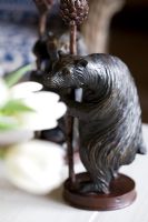 Detail of carved wooden bear 