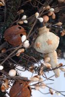 Detail of rustic Christmas decorations 