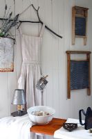 Vintage ironing board and accessories 