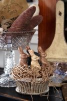 Collection of rabbit ornaments in bowl 