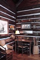 Country study in log cabin 