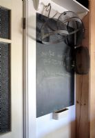 Detail of wall mounted blackboard