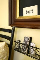 Decorative shelf and blackboard detail 