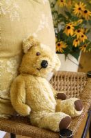 Detail of vintage teddy bear 