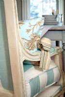 Classic chair with patterned cushion  