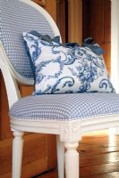 Classic gingham chair with patterned cushion 