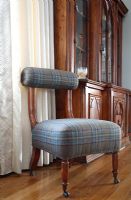 Detail of traditional tartan chair 