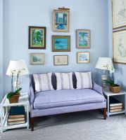 Purple sofa in classic living room