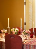 Classic dining room table with candles 