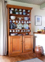 Classic wooden dresser in dining room 