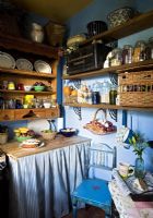Blue country kitchen 