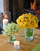 Flower arrangements on table 