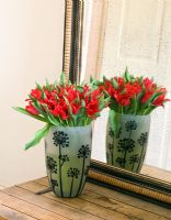 Decorative vase of tulips 