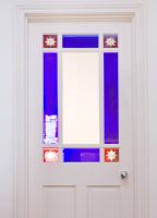 Classic door with stained glass window 