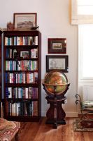 Bookcase and globe