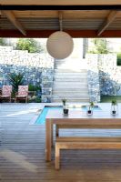 Modern outdoor dining area