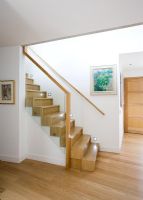 Modern staircase with spotlights