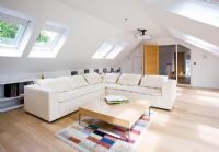 Modern living room in converted loft