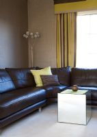 Modern leather corner sofa