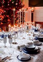 Classic dining table set for Christmas meal