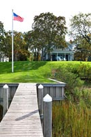 View of country house from jetty, Long Island 