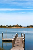 View of lake from jetty, Long Island 