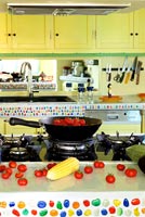 Colourful kitchen detail