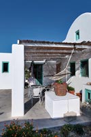Traditional Greek villa and patio 