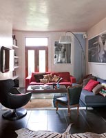 Modern living room with vintage furniture