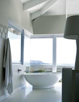 Contemporary bathroom with view of Table Mountain