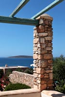 Stone column and sea views
