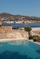Swimming pool with sea views, Paros, Greece