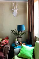 Corner of colourful living room