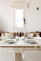 White dining room detail