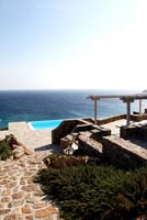 View of Aegean sea from Greek villa