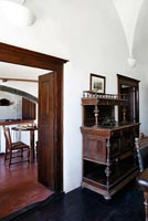 Vintage wooden cabinet in hall