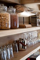 Modern kitchen shelves