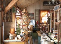 Antiques shop interior at Christmas