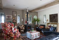 Country style living room with vintage furniture