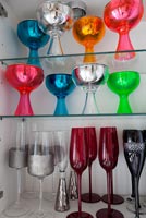 Glasses in kitchen cupboard