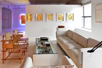 Modern living room with artworks 