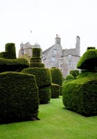 Castle and formal topiary garden