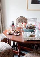Country dining table with Christmas pastries