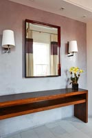 Wooden console table in hall