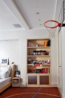 Boy's bedroom with basketball net