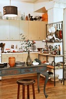 Modern kitchen with vintage furniture