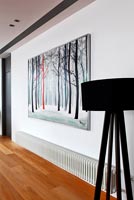 Contemporary painting and floor lamp