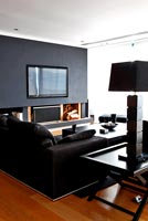 Contemporary black living room